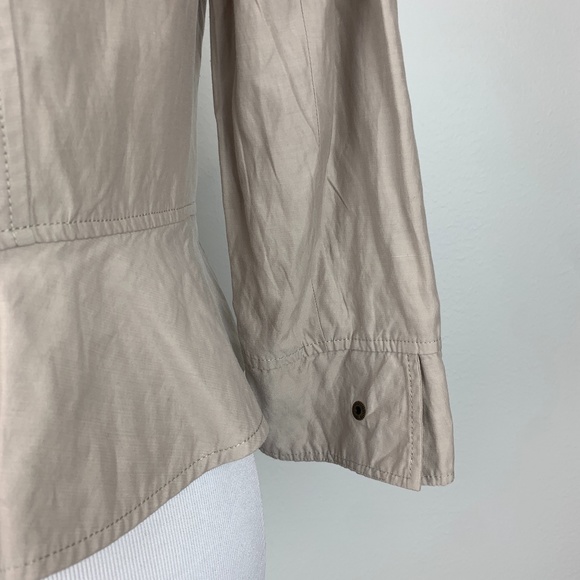 Women Jacket Beige Size 4 Anthracite By Muse Animal Print Lining - Picture 6 of 9